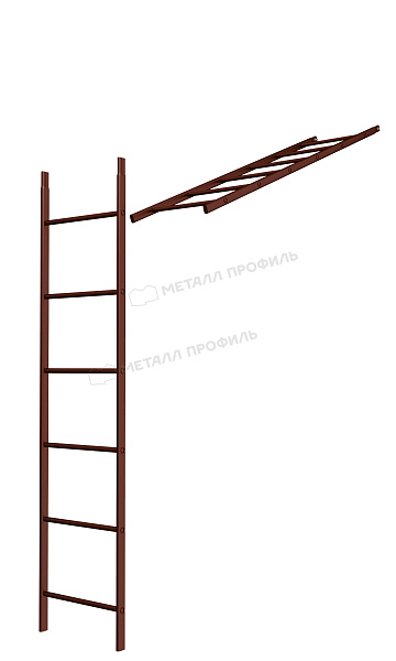 Лестница кровельная стеновая дл. 1860 мм без кронштейнов (8017) ― где приобрести в Новосибирске? В нашем интернет-магазине!